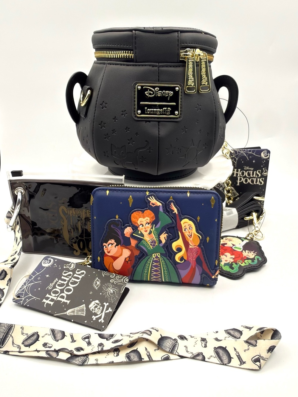 Loungefly Black Cauldron Mini Crossbody Bag & Hocus Pocus Wallet